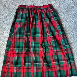 Pendleton Red and Green Plaid A-Line Skirt